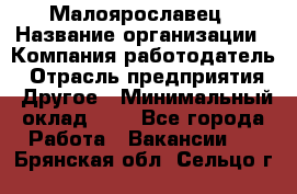 Малоярославец › Название организации ­ Компания-работодатель › Отрасль предприятия ­ Другое › Минимальный оклад ­ 1 - Все города Работа » Вакансии   . Брянская обл.,Сельцо г.